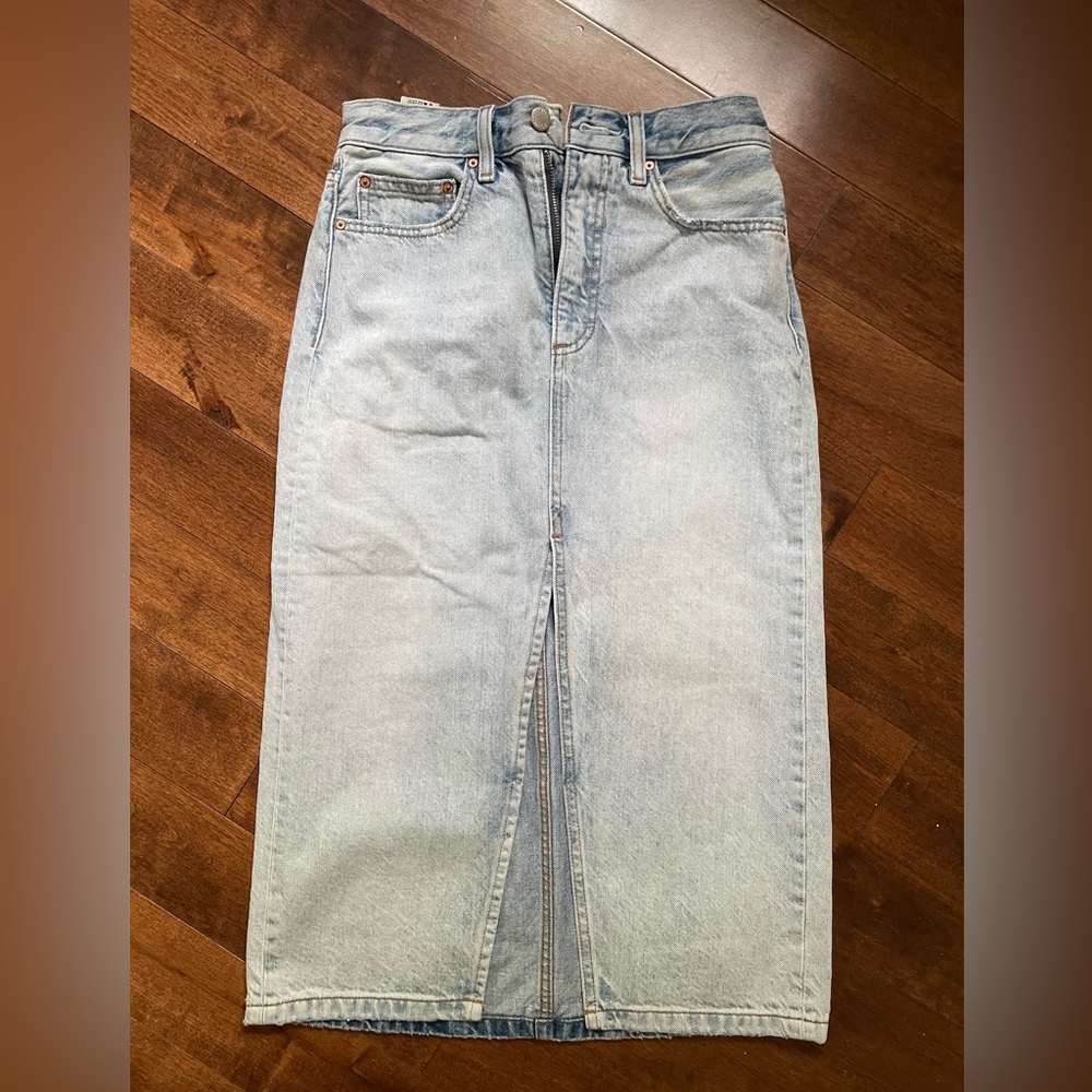[SOLD] - Aritzia Light Blue Denim Skirt